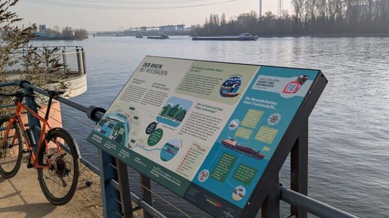 Neun Infotafeln an Wiesbadener Uferwegen erklären Natur, Industrie und Geschichte
